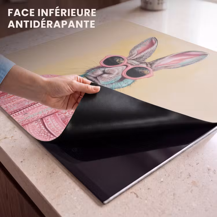 Protection plaque induction - Gris - Lapin - Chemisier - Nœud papillon — 7