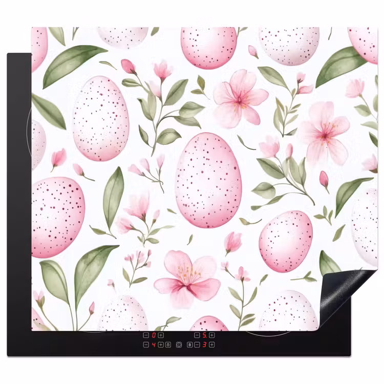 Protection plaque induction - Motif - Œufs - Rose - Pâques — 1