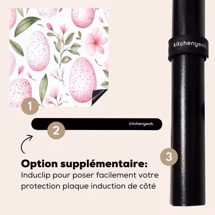 Protection plaque induction - Motif - Œufs - Rose - Pâques — 8