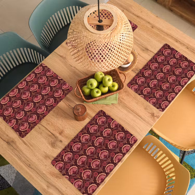 Set de table – 6 pièces - Antiquités - Fleurs - Coloré — 3