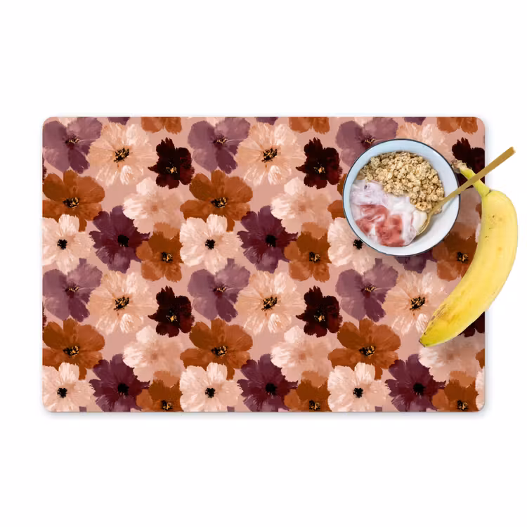 Set de table – 6 pièces - Fleurs - Abstrait - Tons de terre — 1