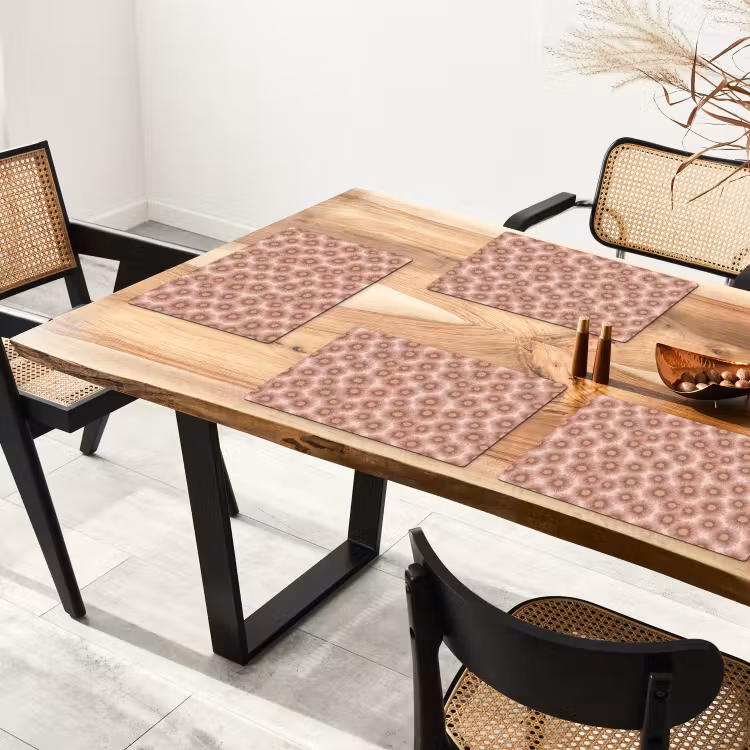 Set de table – 6 pièces - Gerbera - Fleurs - Rose — 4
