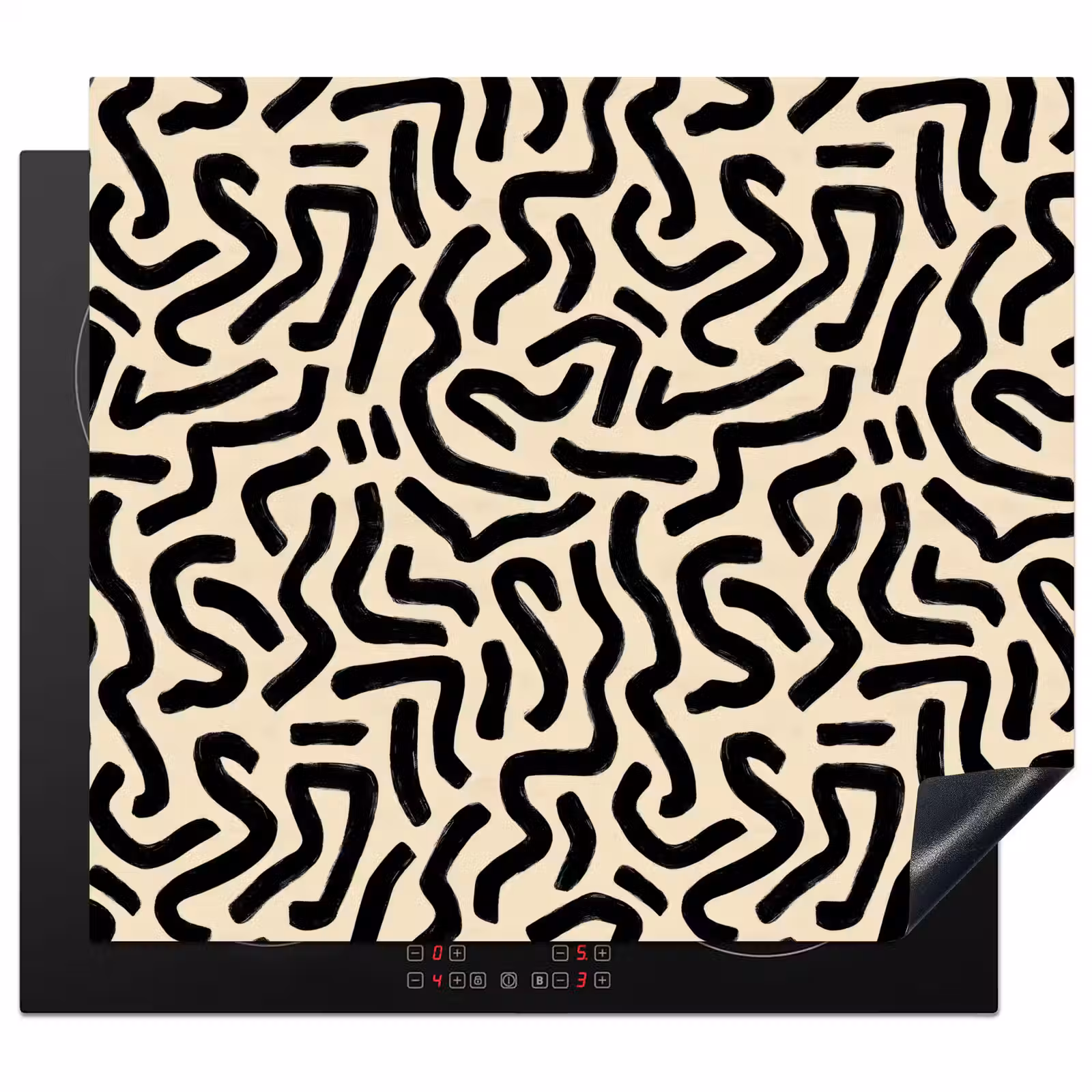 Protection plaque induction - Abstrait - Lignes - Noir — 1