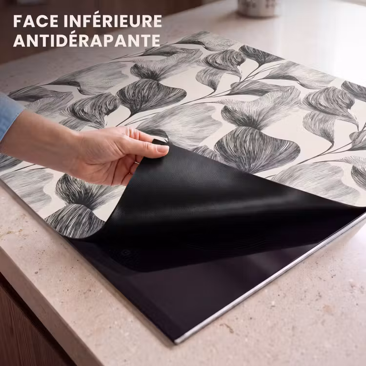 Protection plaque induction - Botanique - Feuilles - Noir — 7