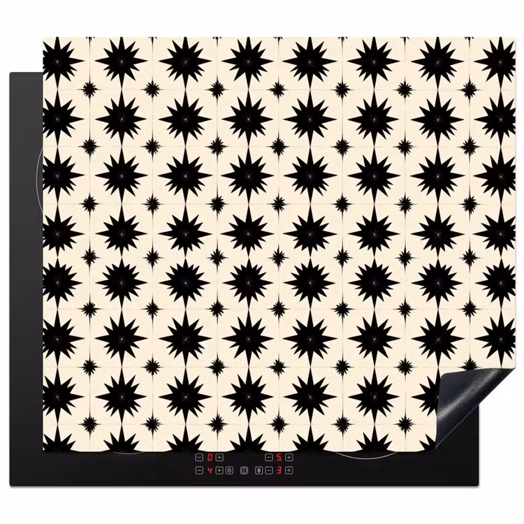 Protection plaque induction - Étoiles - Géométrique - Noir — 1