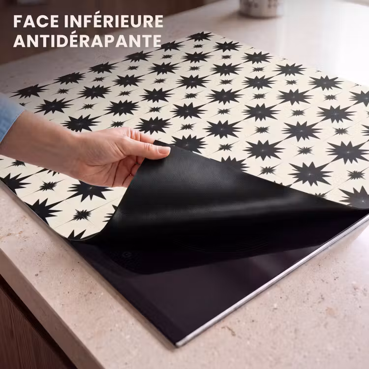 Protection plaque induction - Étoiles - Géométrique - Noir — 7