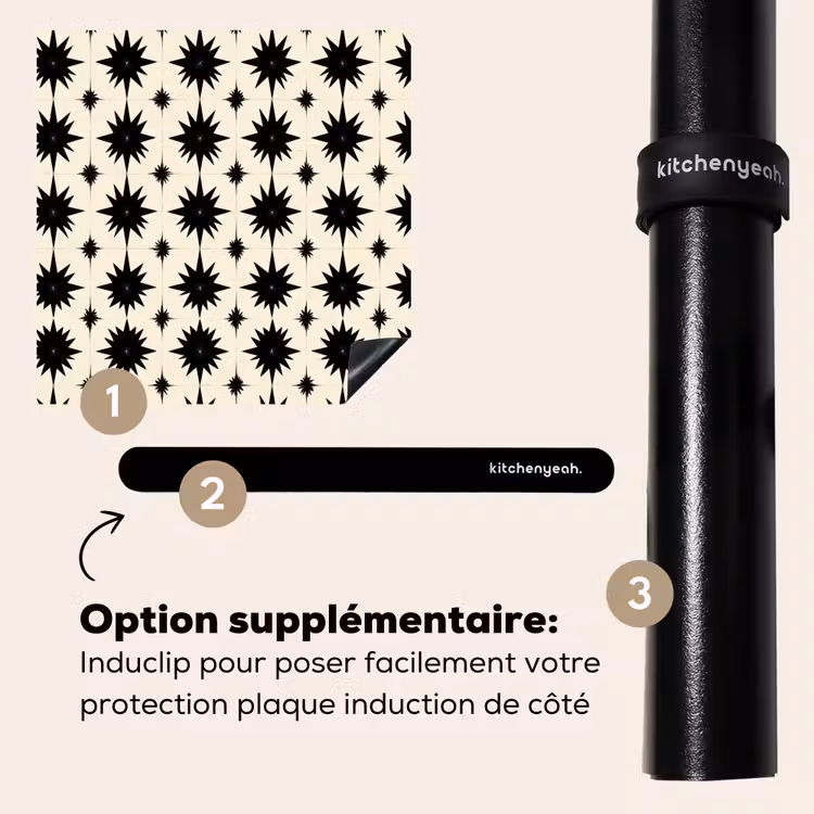 Protection plaque induction - Étoiles - Géométrique - Noir — 8