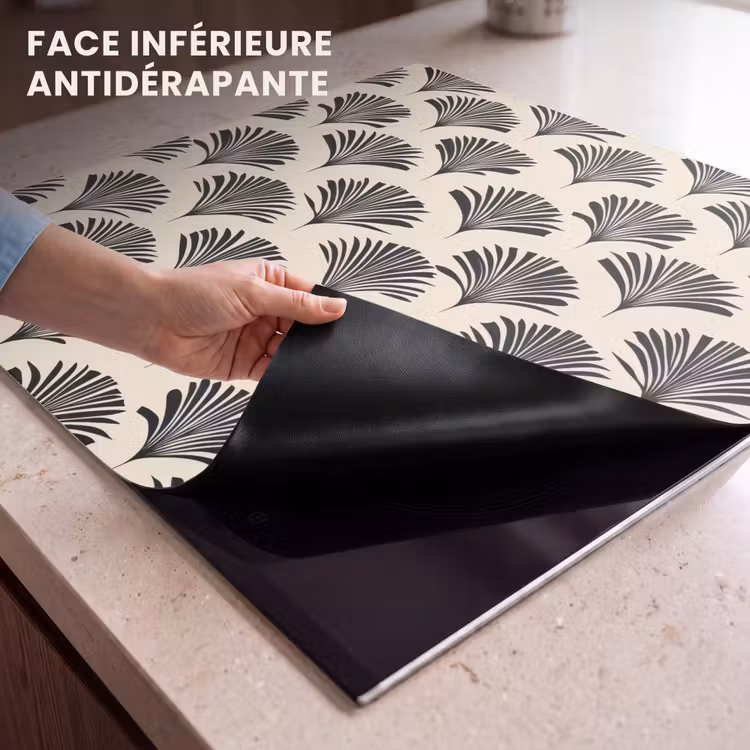 Protection plaque induction - Eventails - Botanique - Noir - Beige — 7