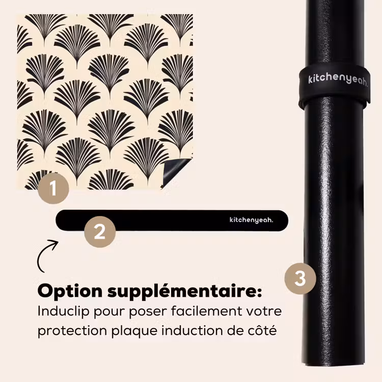 Protection plaque induction - Eventails - Botanique - Noir - Beige — 8