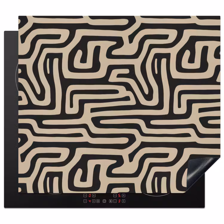 Protection plaque induction - Graphique - Lignes - Noir — 1