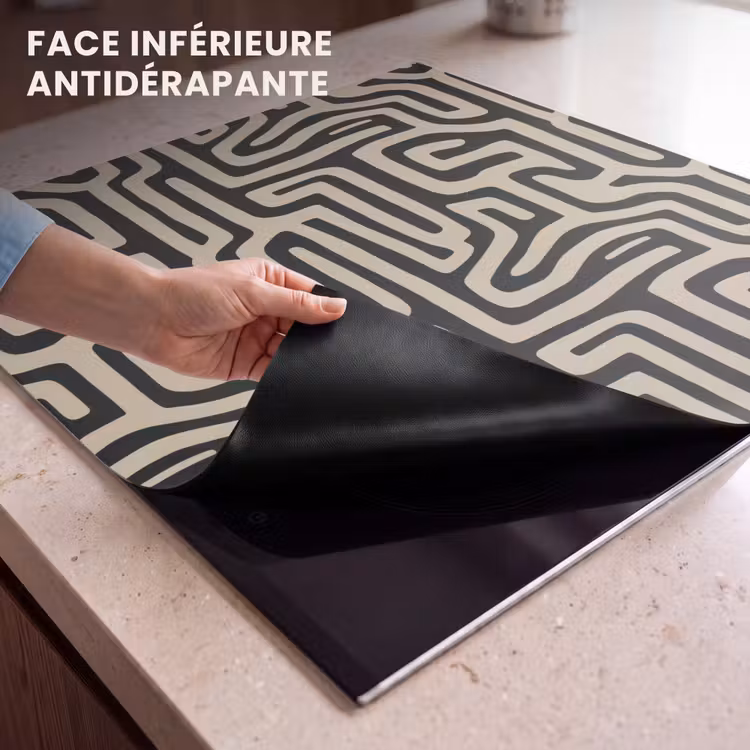Protection plaque induction - Graphique - Lignes - Noir — 7