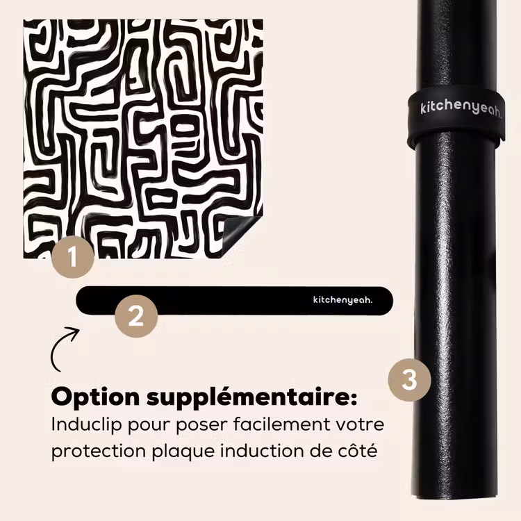 Protection plaque induction - Graphique - Lignes - Noir et blanc — 8