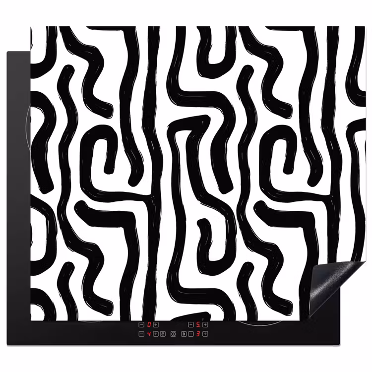 Protection plaque induction - Moderne - Lignes - Noir — 1