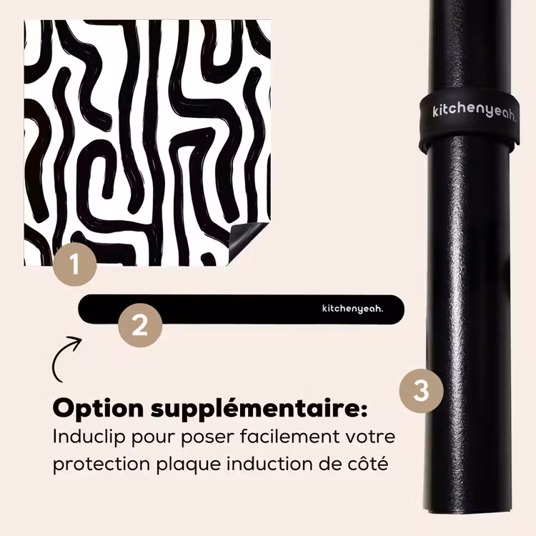 Protection plaque induction - Moderne - Lignes - Noir — 8