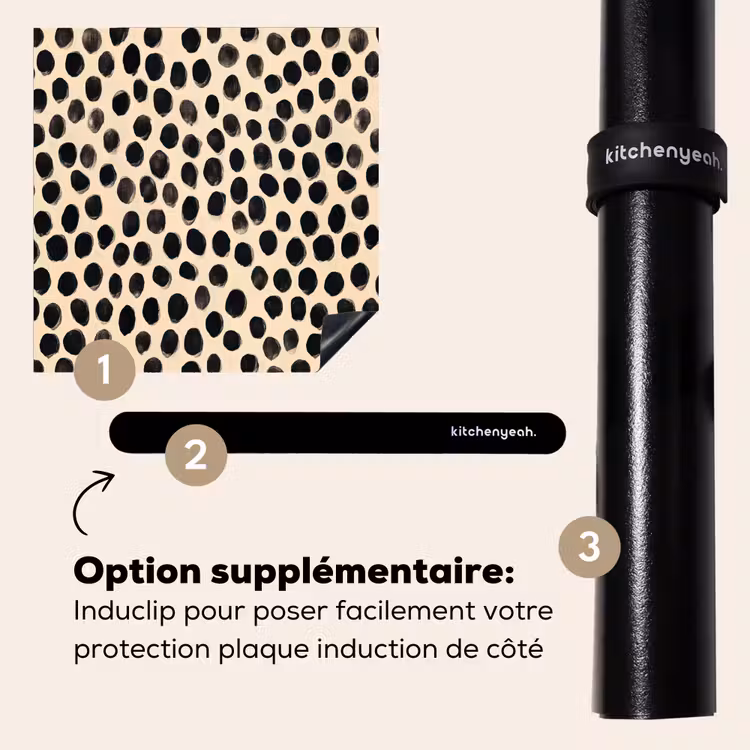 Protection plaque induction - Pois polka - Motif - Noir — 8