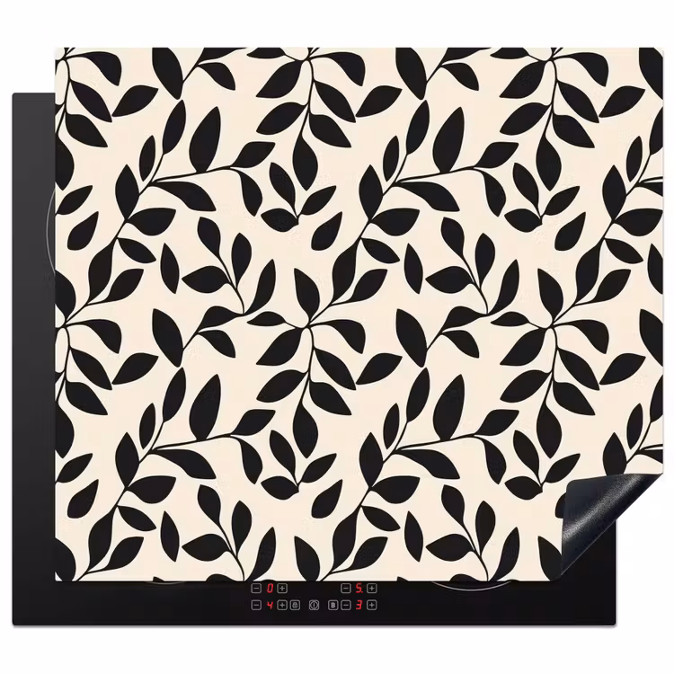 Protection plaque induction - Elégant - Motif - Noir - Beige — 1
