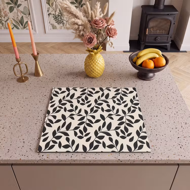 Protection plaque induction - Elégant - Motif - Noir - Beige — 3