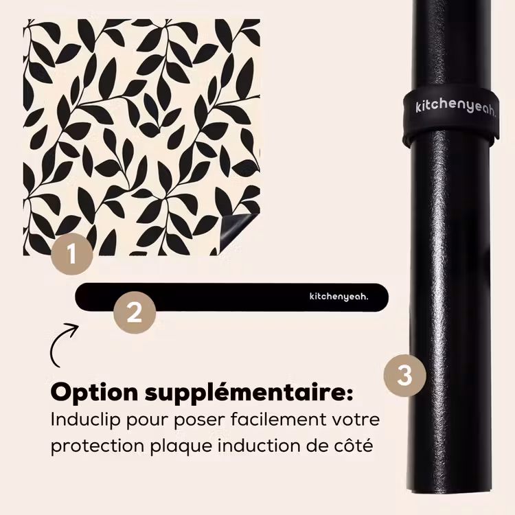 Protection plaque induction - Elégant - Motif - Noir - Beige — 8