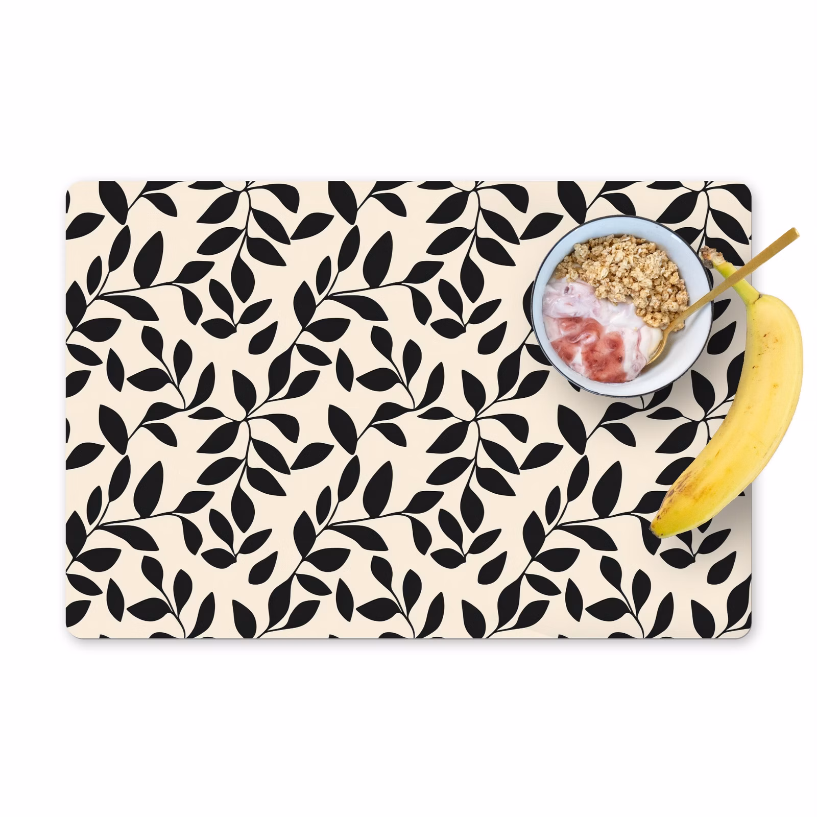 Set de table – 6 pièces - Elégant - Motif - Noir - Beige — 1