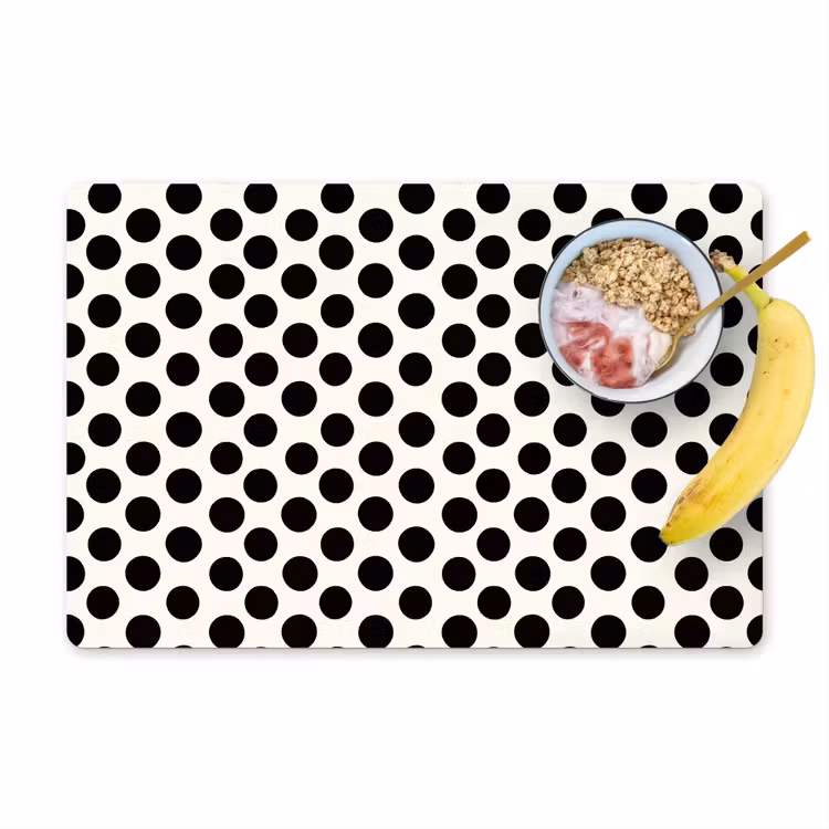 Set de table – 6 pièces - Classique - Pois - Noir — 1