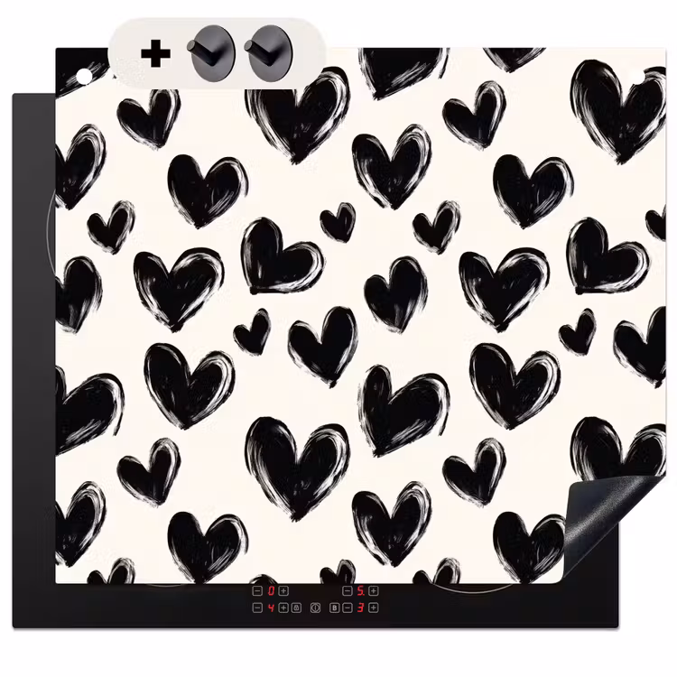 Protection à induction avec crochets - Coeurs - Motif - Noir — 3