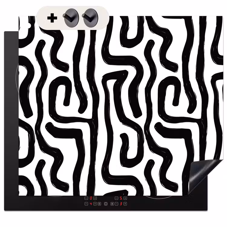 Protection à induction avec crochets - Moderne - Lignes - Noir — 3