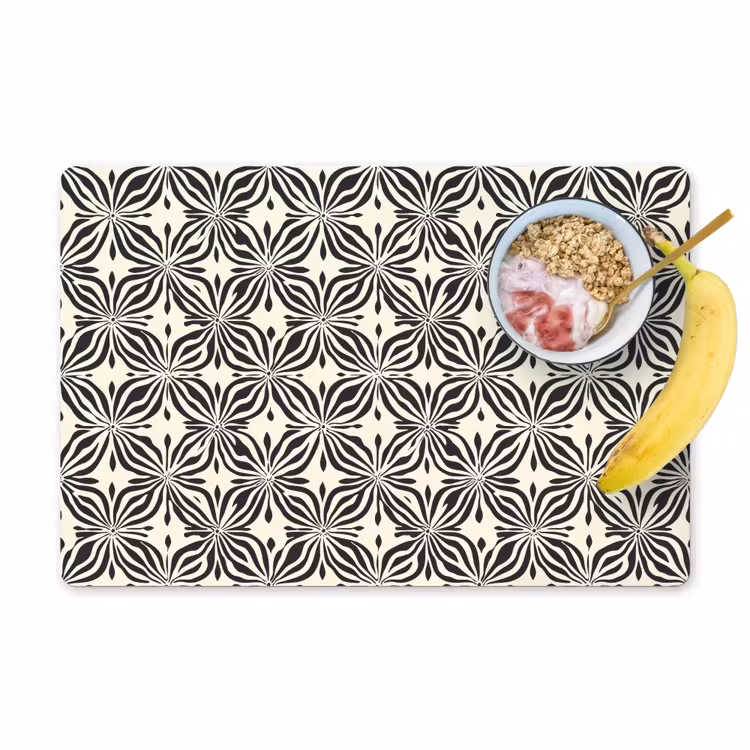 Set de table – 6 pièces - Graphique - Motif - Noir — 1