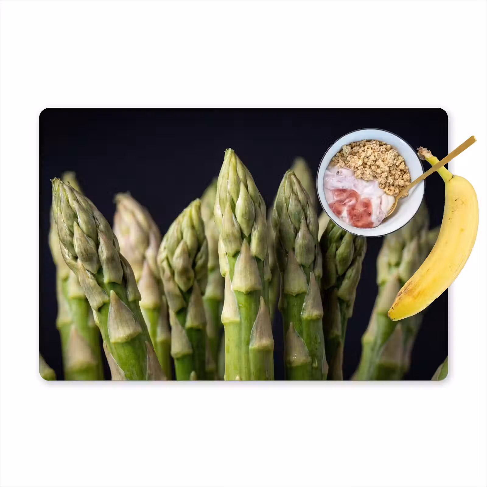 Set de table – 6 pièces - Asperges - Vertes - Noires — 1