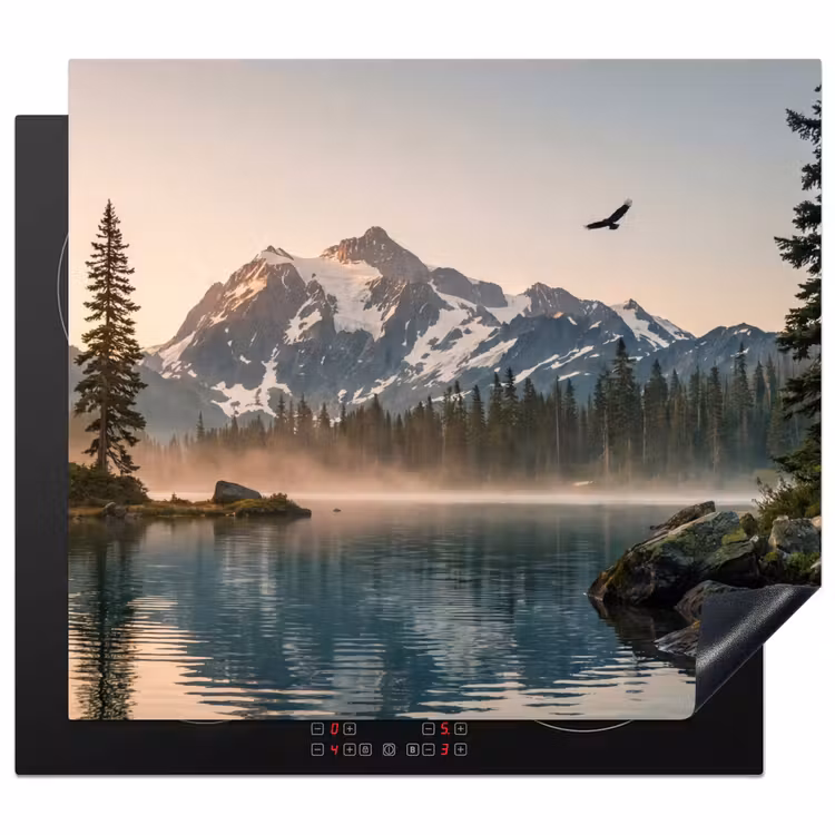 Protection plaque induction - Montagnes - Eau - Arbres — 1