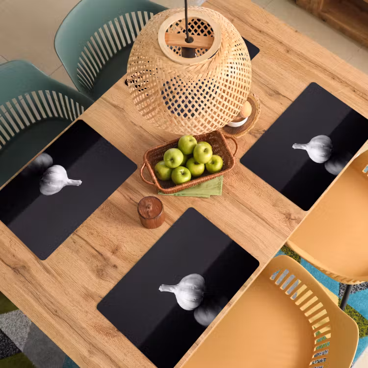 Set de table – 6 pièces - Ail - Noir - Blanc — 3