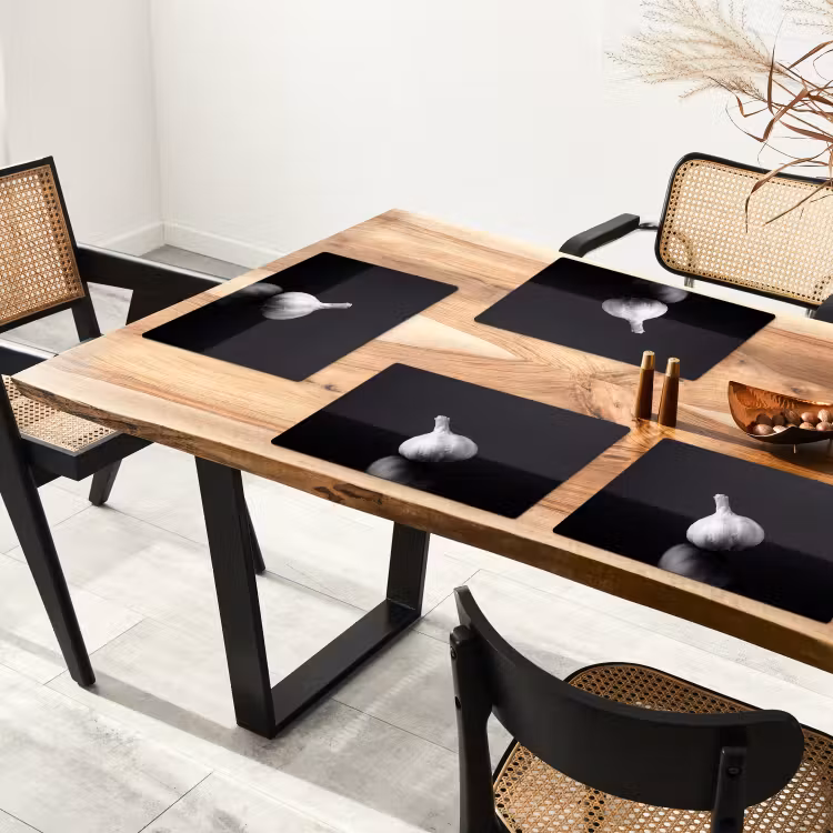 Set de table – 6 pièces - Ail - Noir - Blanc — 4