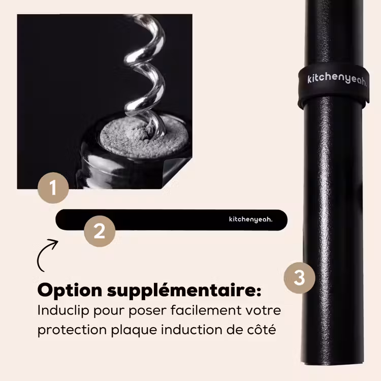 Protection plaque induction - Tire-bouchon - Vin - Noir - Blanc — 8