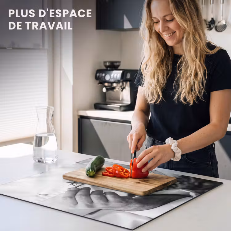 Protection plaque induction - Tomates - Chef - Noir - Blanc — 5