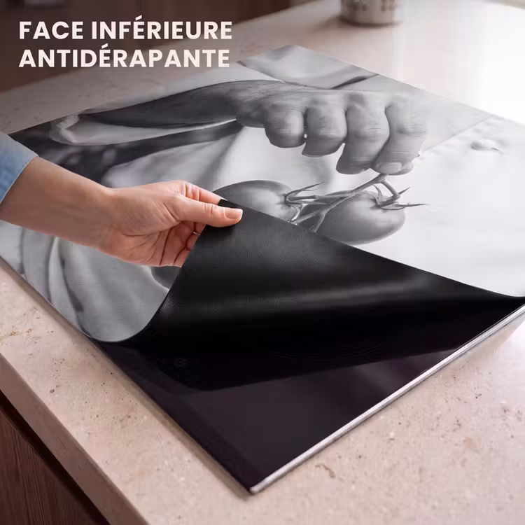 Protection plaque induction - Tomates - Chef - Noir - Blanc — 7
