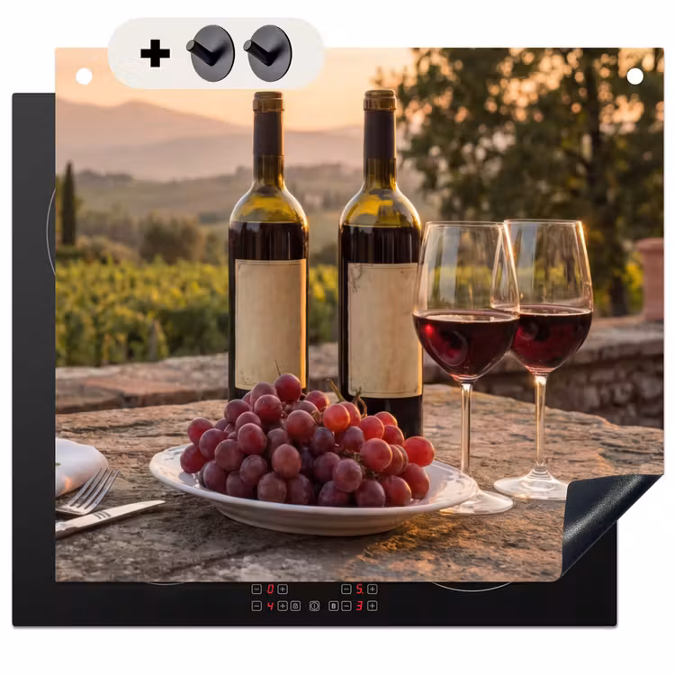 Protection à induction avec crochets - Vin - Verres - Raisins - Vignoble — 3