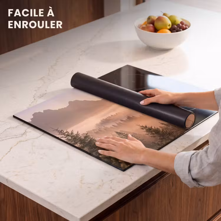 Protection plaque induction - Soleil - Brouillard - Montagnes - Arbres — 6