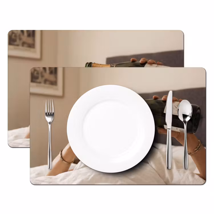 Set de table – 6 pièces - Champagne - Lit - Bulles — 2