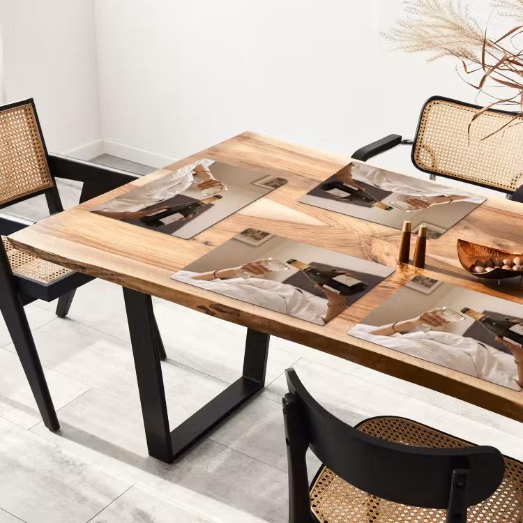 Set de table – 6 pièces - Champagne - Lit - Bulles — 4