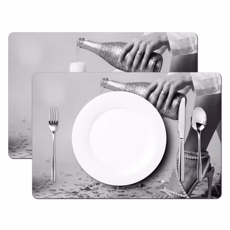 Set de table – 6 pièces - Festif - Champagne - Bal disco — 2