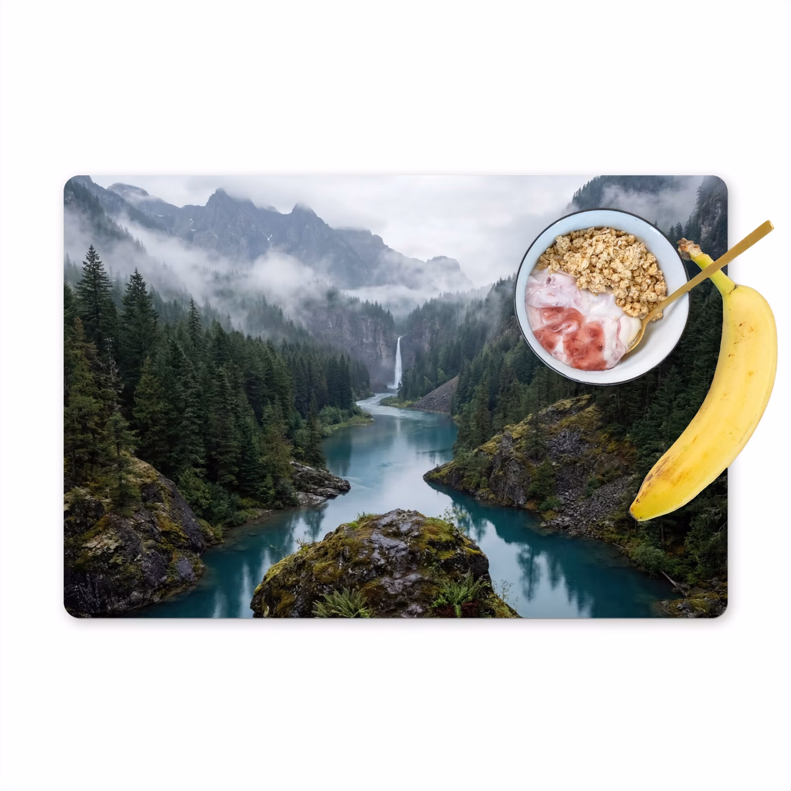 Set de table – 6 pièces - Cascade - Arbres - Montagnes — 1