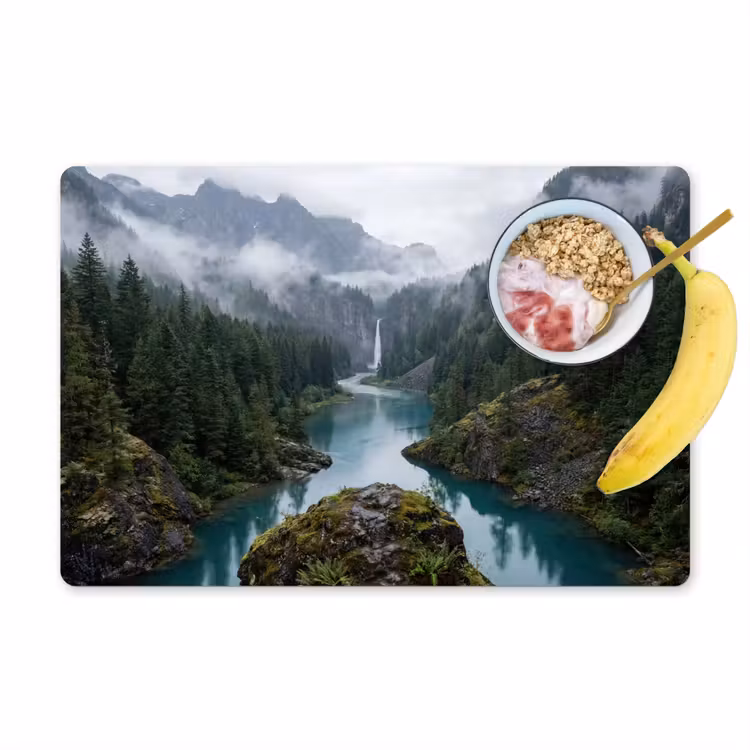Set de table – 6 pièces - Cascade - Arbres - Montagnes — 1