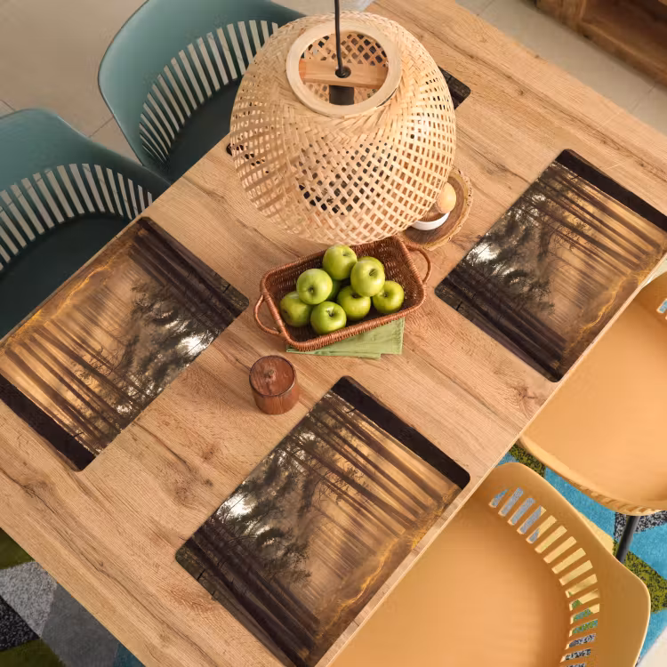Set de table – 6 pièces - Forêt - Brouillard - Soleil — 3