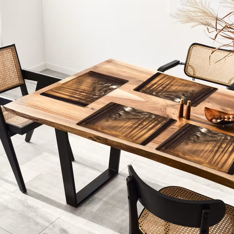 Set de table – 6 pièces - Forêt - Brouillard - Soleil — 4