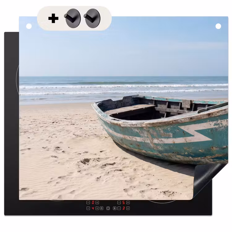 Protection à induction avec crochets - Bateau - Plage de sable - Mer — 3