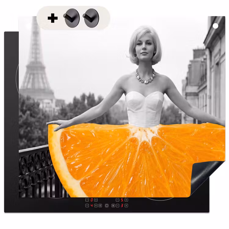 Protection à induction avec crochets - Orange - Tour Eiffel - Femme — 3