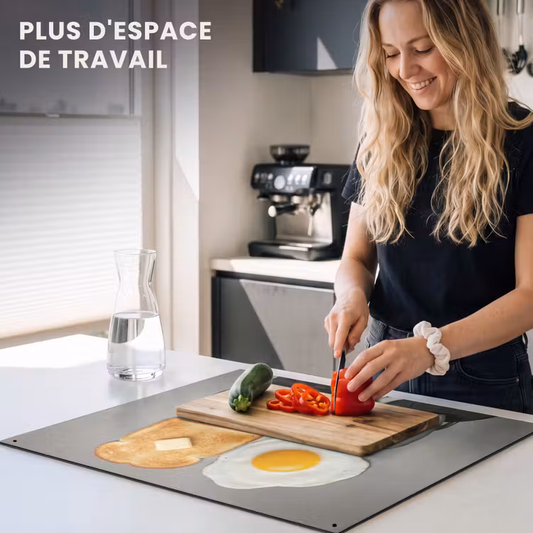 Protection à induction avec crochets - Petit-déjeuner - Couple - Œuf - Pain — 6