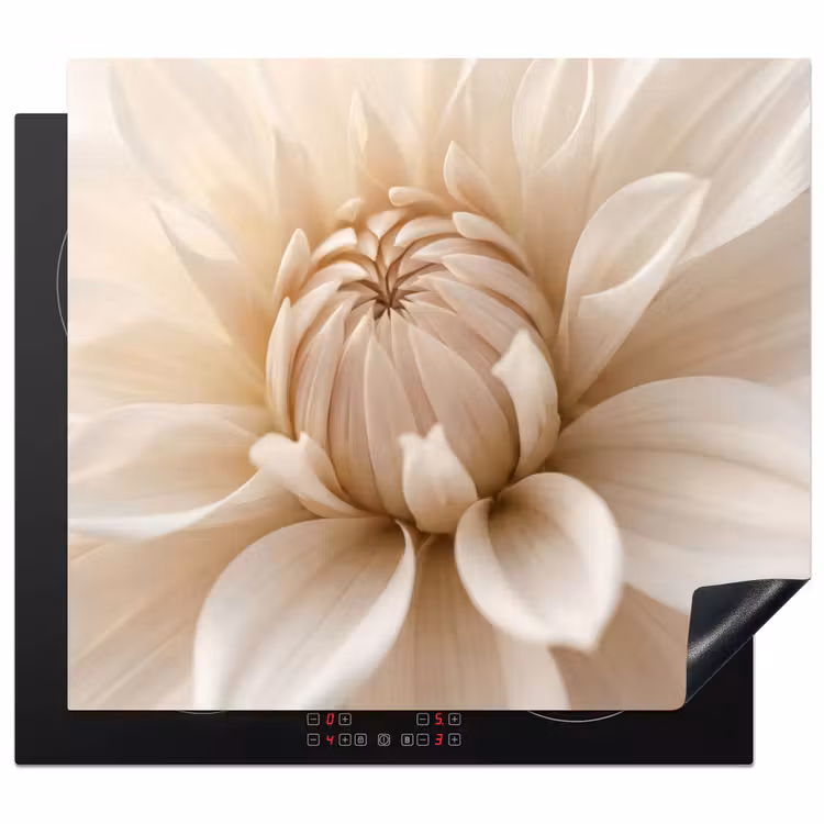 Protection plaque induction - Fleur - Dahlia - Blanc — 1
