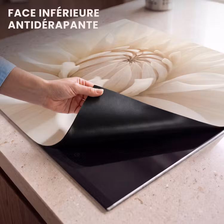 Protection plaque induction - Fleur - Dahlia - Blanc — 7