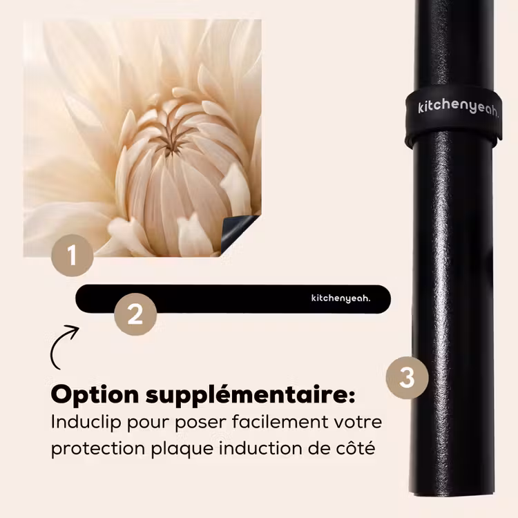 Protection plaque induction - Fleur - Dahlia - Blanc — 8