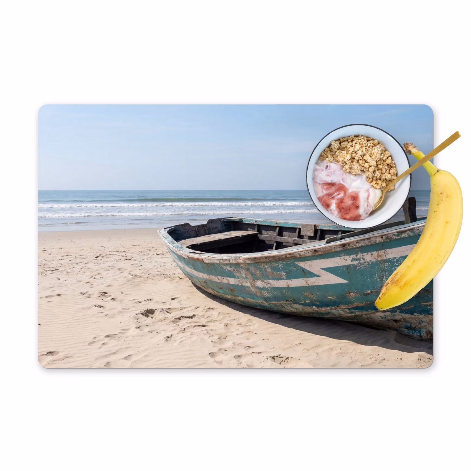 Set de table – 6 pièces - Bateau - Plage de sable - Mer — 1